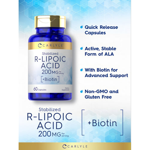 View 4 Ácido R-Lipoico 200mg por porción | 60 Cápsulas