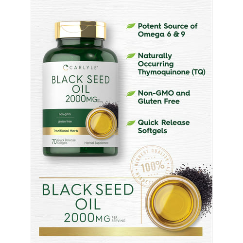 View 4 Aceite de Semilla Negra 2000mg por porción | 70 Cápsulas Blandas