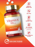 Load image into Gallery viewer, Vitamin K 100mcg | 240 Tablets
