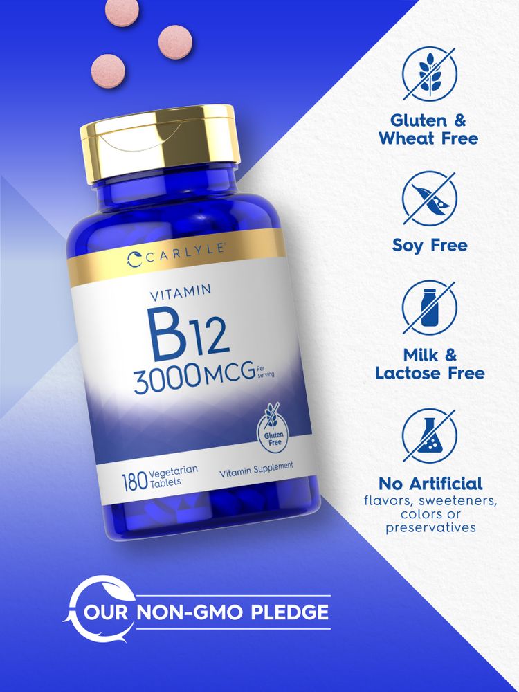 Vitamine B-12 3000mcg par portion | 180 Comprimés