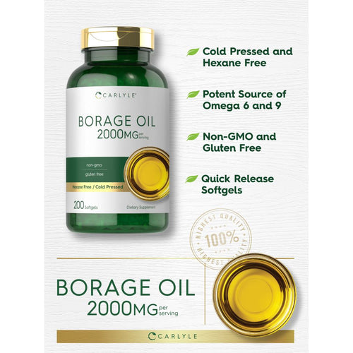 View 4 Cápsulas de Óleo de Borragem 2000mg por porção | 200 Cápsulas Gelatinosas