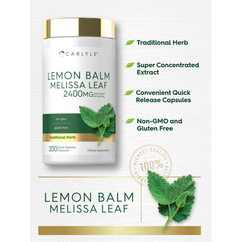 View 4 Product highlights graphic stating Traditional Herb, Super Concentrated Extract, Convenient Quick Release Capsules, Non-GMO, Gluten Free.