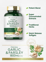 Load image into Gallery viewer, Odorless Garlic &amp; Parsley 1800mg | 200 Softgels
