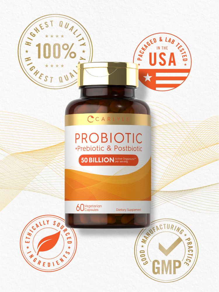 Prebiotic, Probiotic & Post Biotic 50 Billion CFU per serving | 60 Capsules