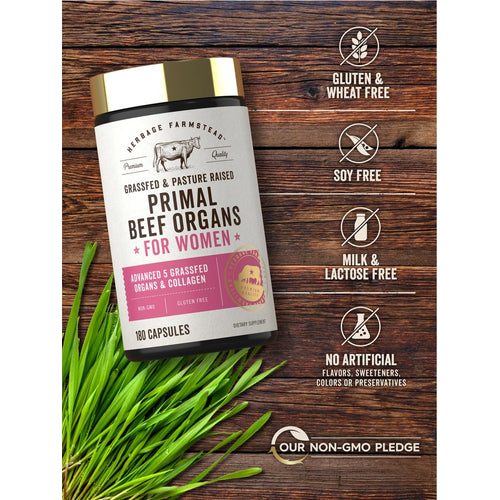 View 5 Grassfed Beef Organ Supplement for Women | 180 Capsules