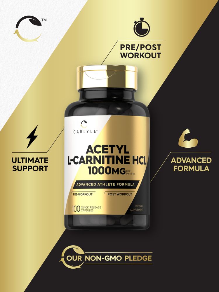 Acetyl L-Carnitine HCL 1000mg per serving | 100 Capsules