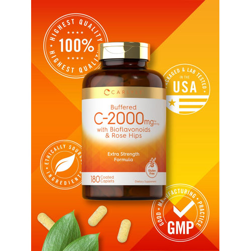 View 5 Vitamina C Amortecida 2000mg por dose | 180 Comprimidos