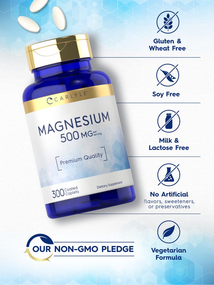 Magnesium 500mg per serving | 300 Caplets