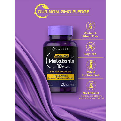 View 5 Melatonin 10mg pro Portion mit Ashwagandha | 120 Kapseln