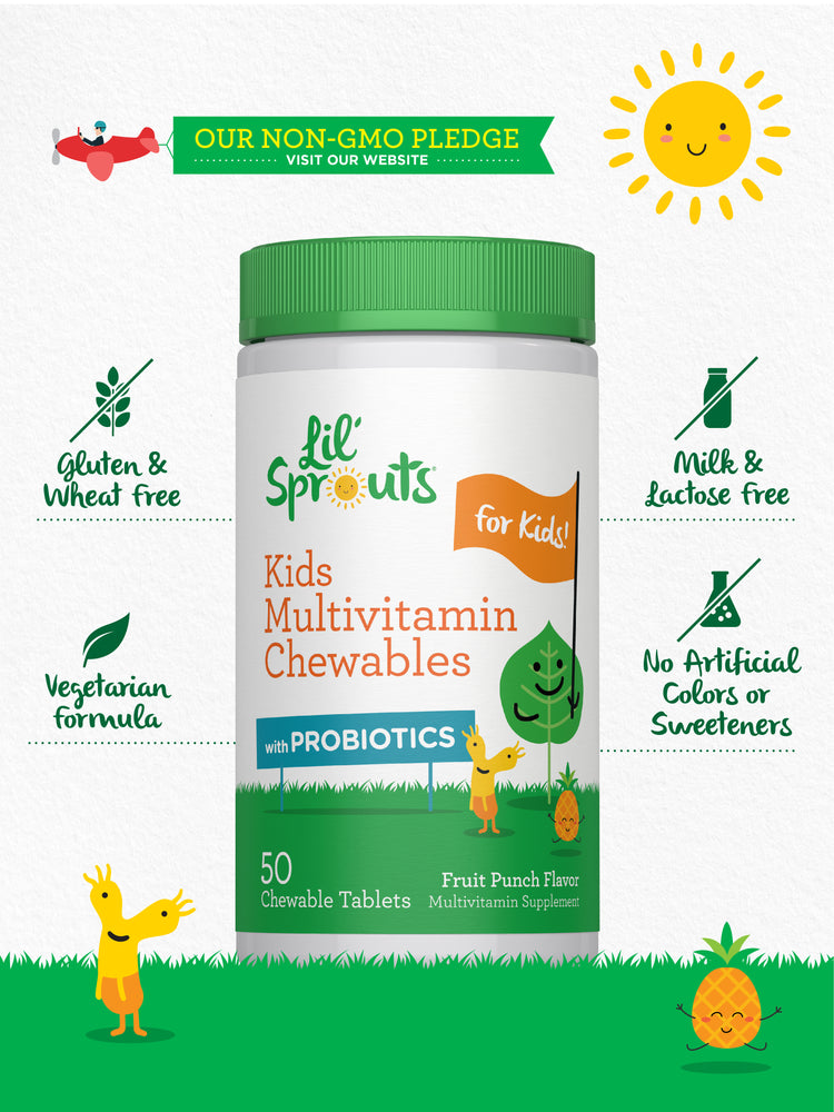 Multivitaminico per Bambini con Probiotici | 50 Compresse Masticabili