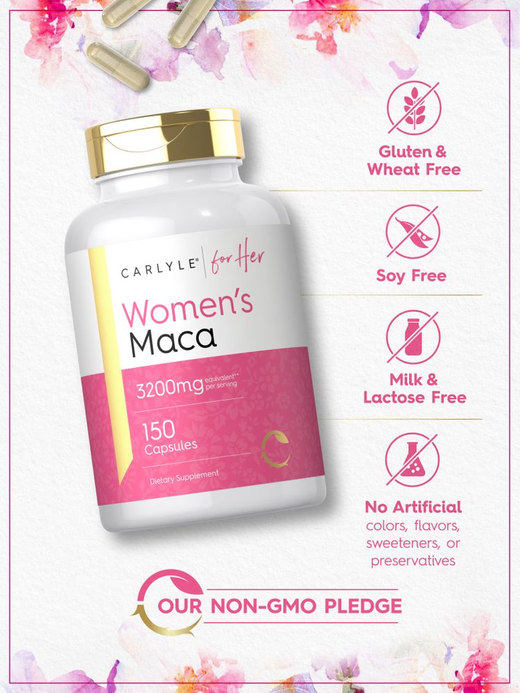 Raíz de Maca para Mujeres 3200 mg por porción | 150 Cápsulas