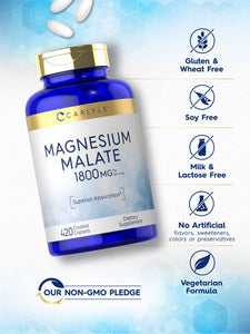 Magnesium Malate 1800mg | 420 Caplets