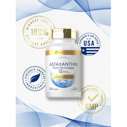 View 5 Astaxanthin 12mg per serving with Coconut Oil | 120 Softgels
