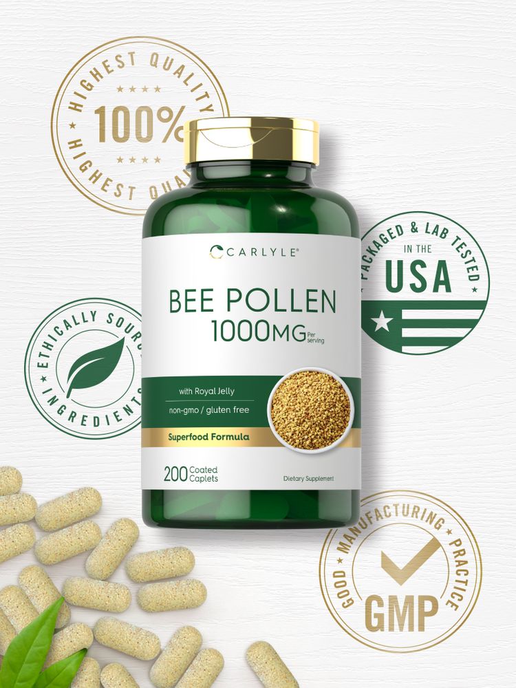 Polen de Abeja 1000mg por porción | 200 Cápsulas