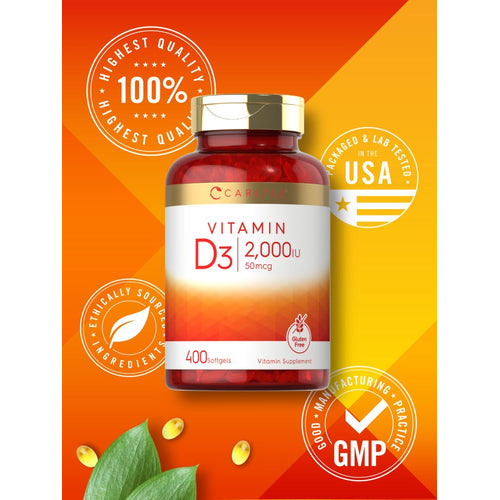 View 5 Vitamina D-3 2000 IU | 400 Cápsulas Gelatinosas
