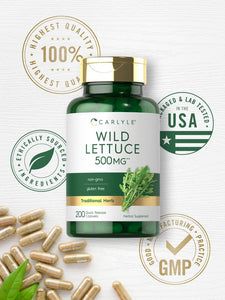 Wild Lettuce Extract 500mg | 200 Capsules