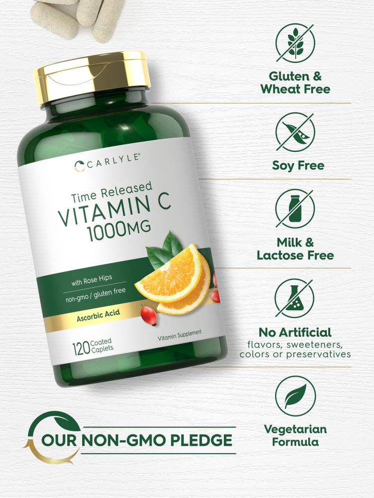 Vitamin C 1000mg mit Hagebutten | 120 Tabletten