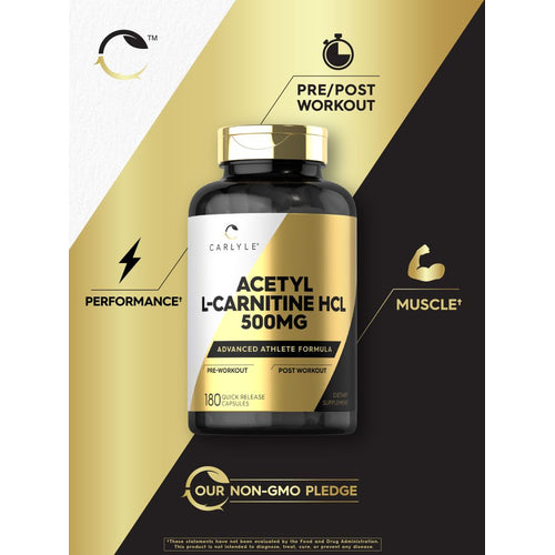 Acetyl L-Carnitine HCL 500mg per serving | 180 Capsules Acetyl L-Carnitine HCL 500mg per serving | 180 Capsules