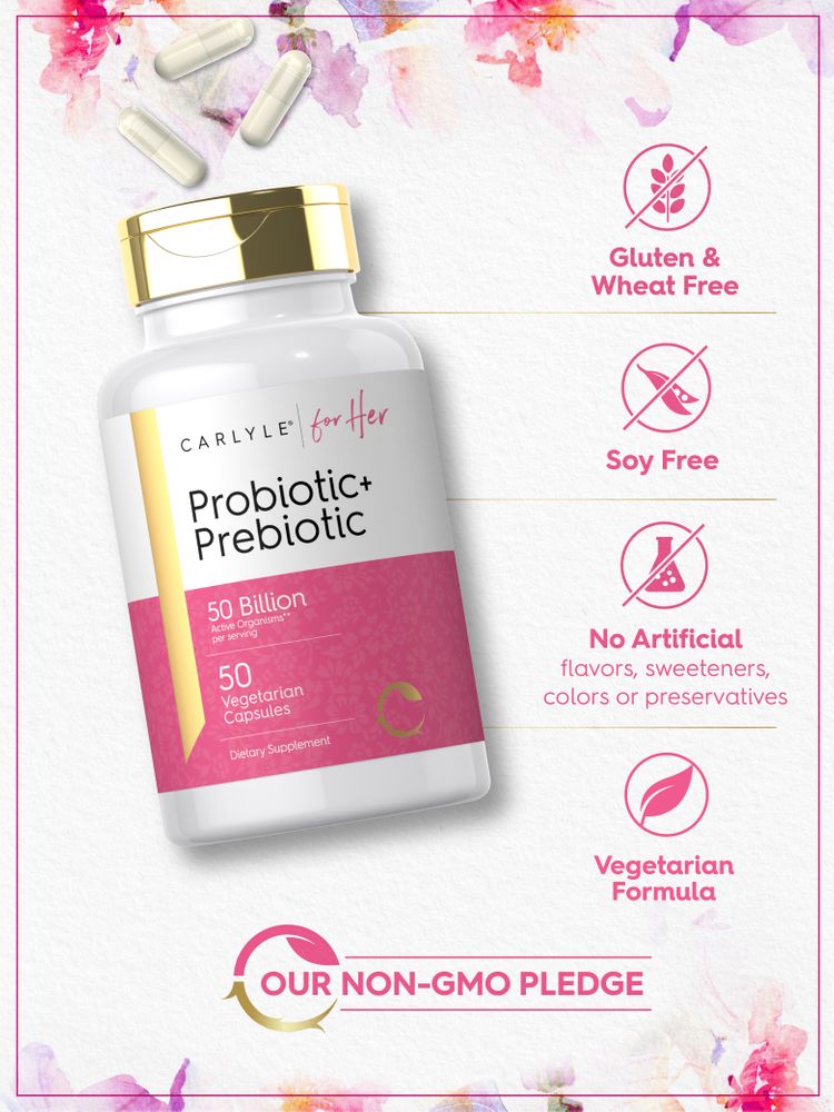 Prebiotic & Probiotic for Her | 50 Capsules