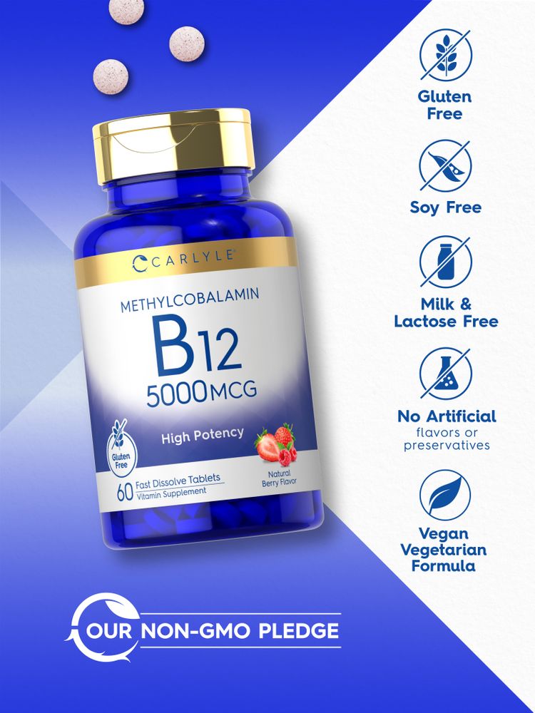 Vitamine B-12 5000mcg | 60 Comprimés