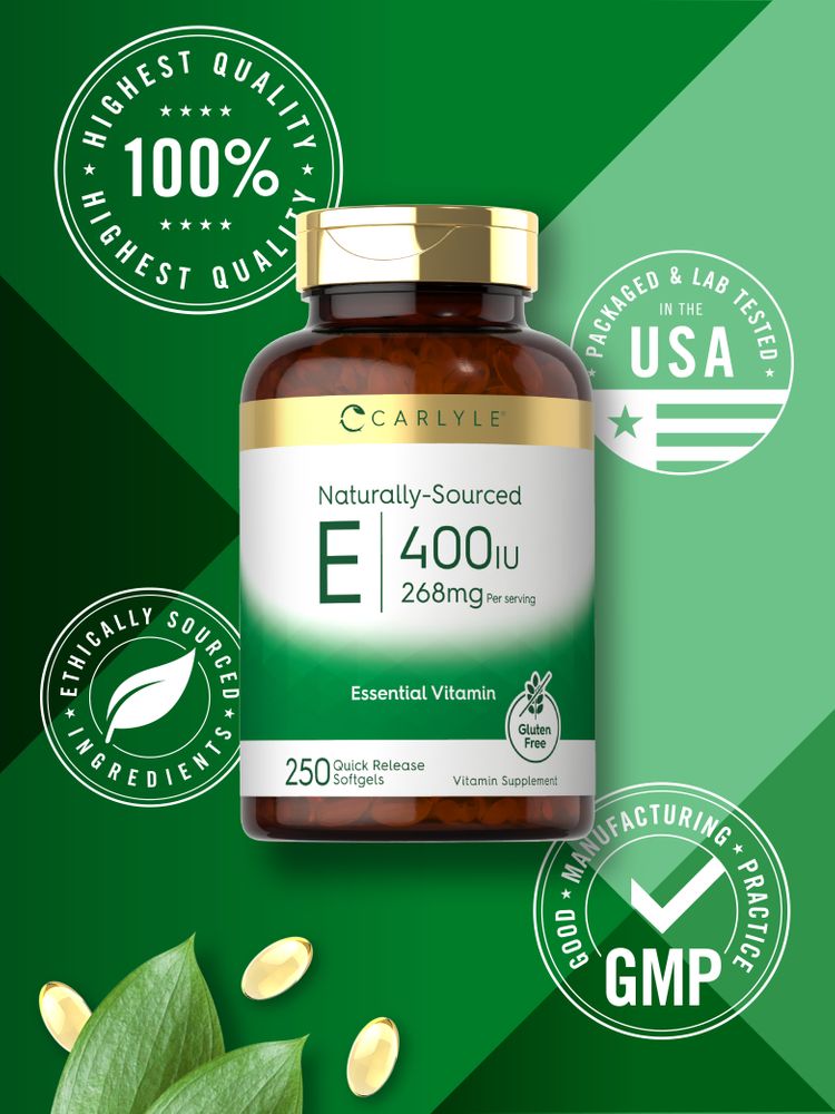 Vitamine E 400IU par portion | 250 Gélules