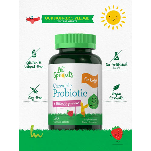 View 5 Probiotics for Kids | Raspberry Flavor | 180 Chewable Tablets