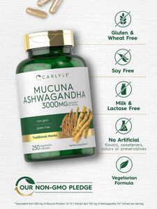 Mucuna with Ashwagandha 3000mg | 250 Capsules