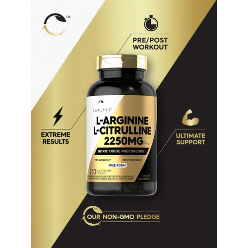 View 5 Complejo de L-Arginina L-Citrulina 2250mg por porción | 240 Cápsulas