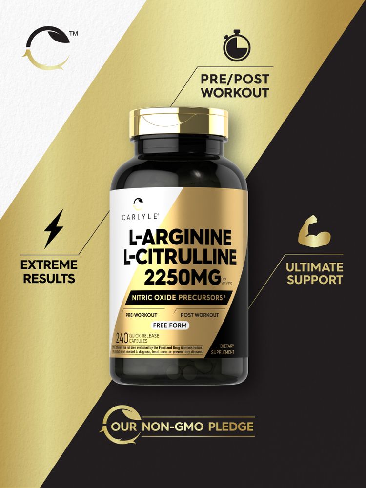 L-Arginine L-Citrulline Complex 2250mg per serving | 240 Capsules