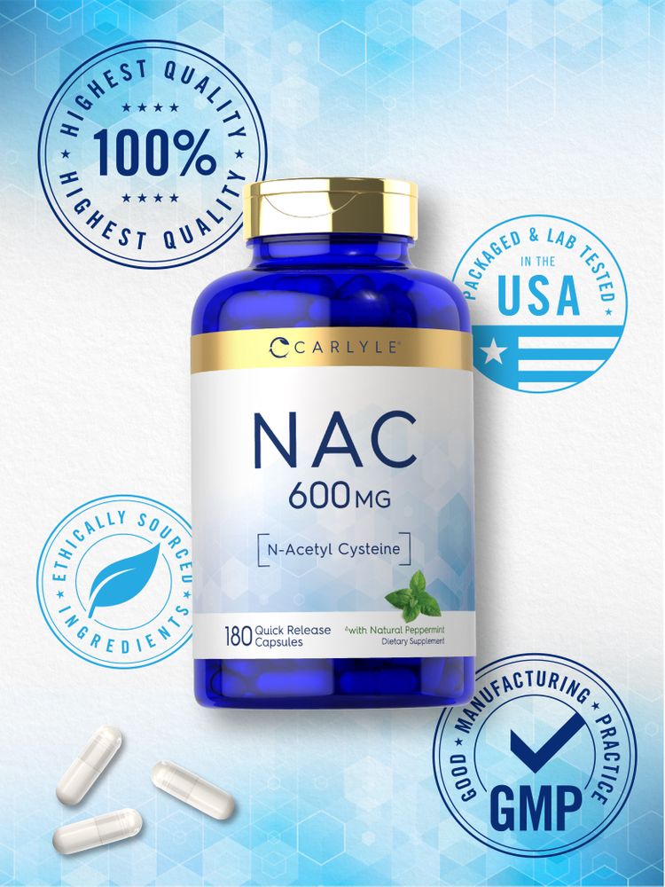 NAC N-Acetil Cisteína 600mg | 180 Cápsulas