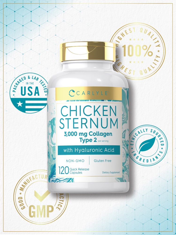 Collagen Chicken Sternum Cartilage 3000mg | 120 Capsules