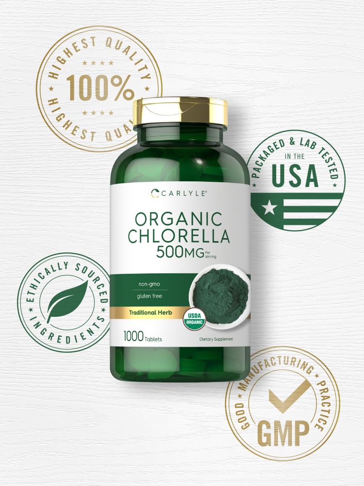 Chlorella 500mg por porción | 1000 Tabletas