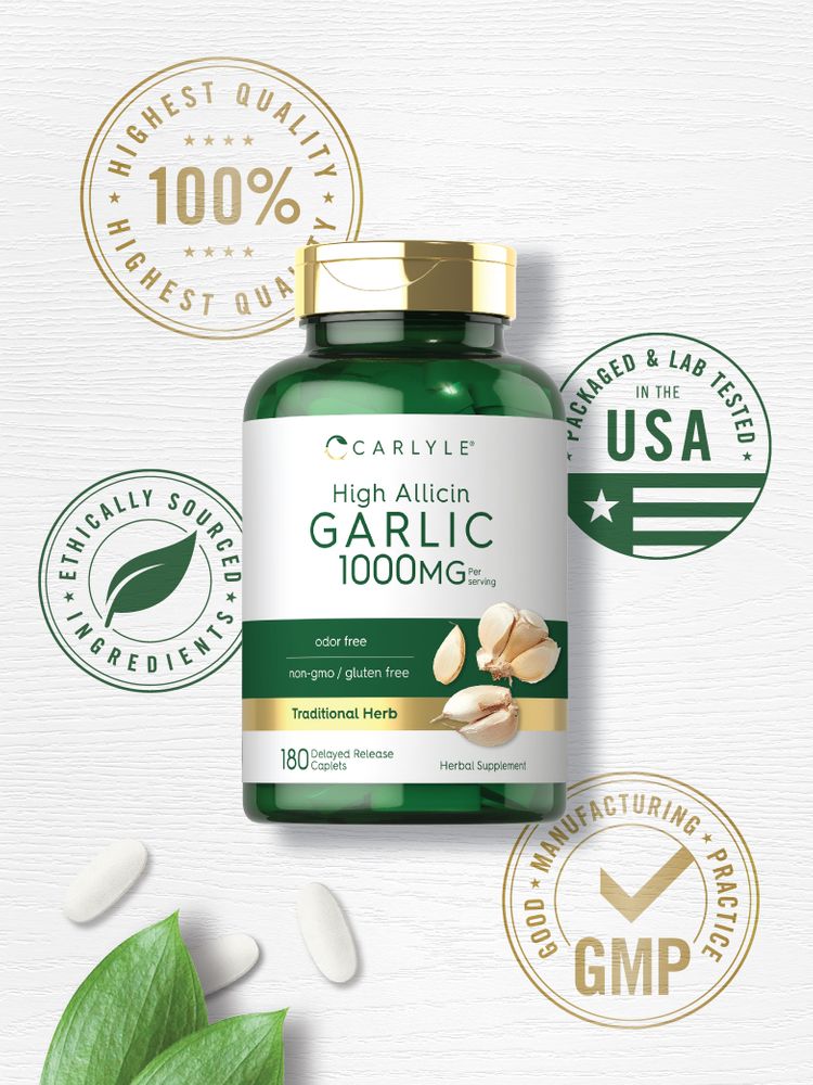 Garlic High Allicin 1000mg per serving | 180 Caplets