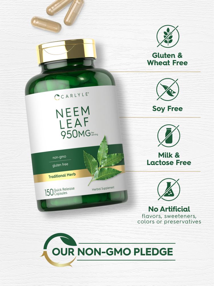 Feuille de Neem 950mg par portion | 150 Capsules