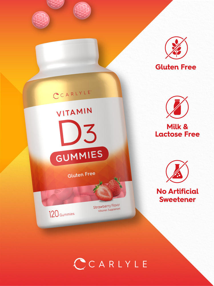 Vitamin D3 Gummies 3000 IU | Strawberry Flavored