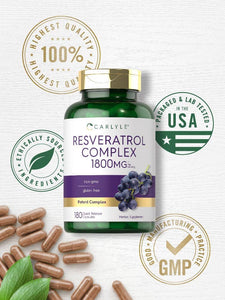 Resveratrol Supplement 1800mg | 180 Capsules