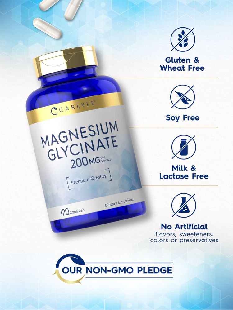 Glycinate de magnésium 200 mg par portion | 120 gélules