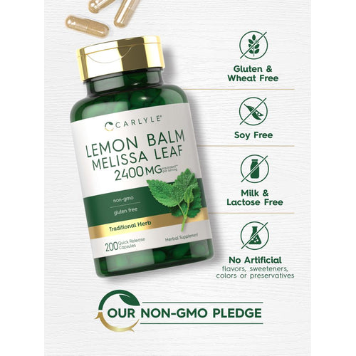 View 5 Lemon Balm Melissa Leaf 2400mg per serving | 200 Capsules