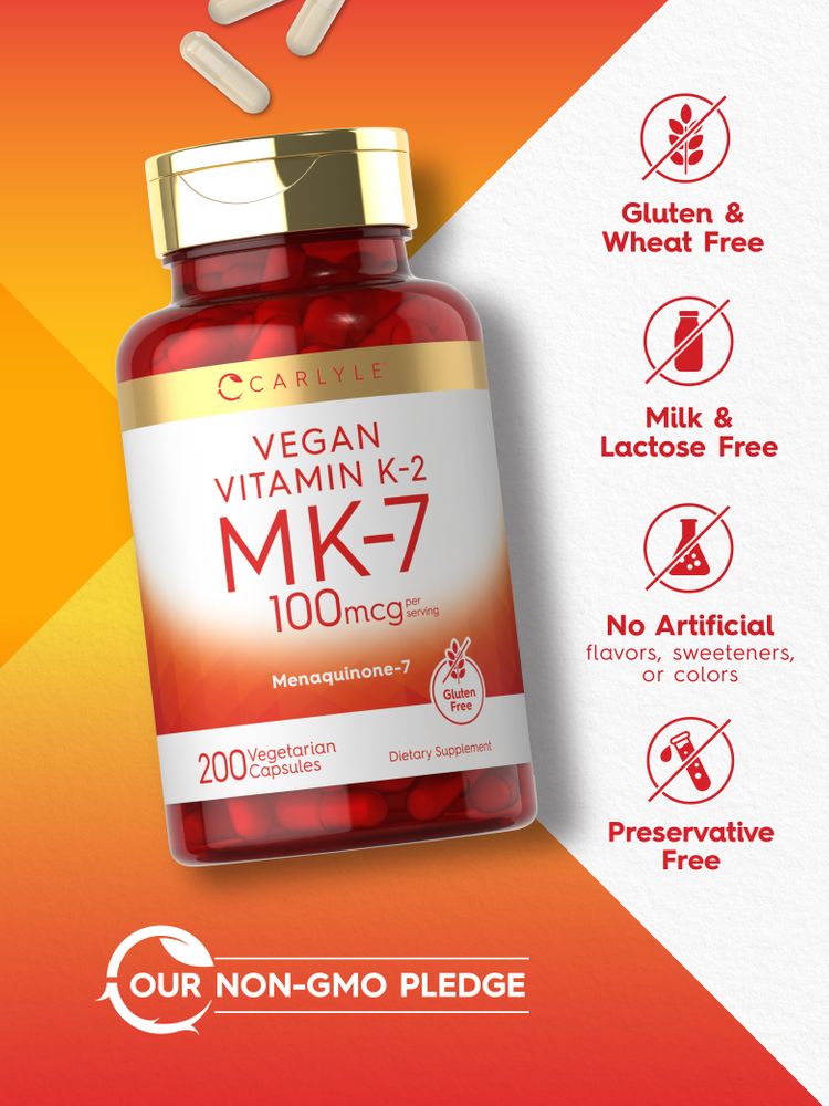 Vitamina K-2 MK7 100 mcg per porzione | 200 Capsule