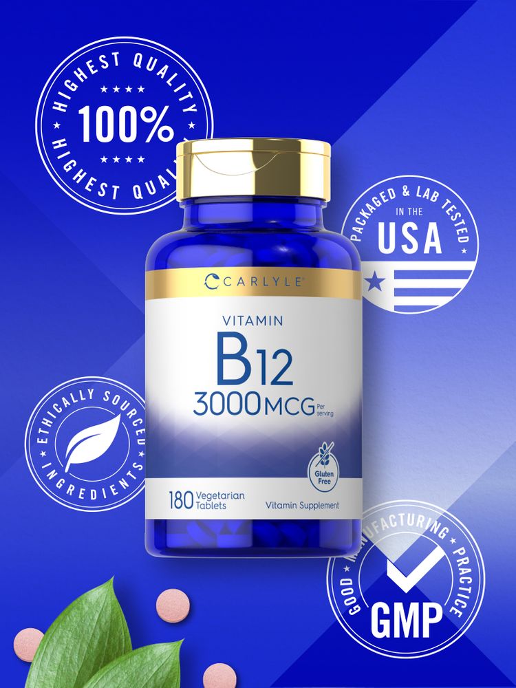 Vitamina B-12 3000mcg por porção | 180 Comprimidos