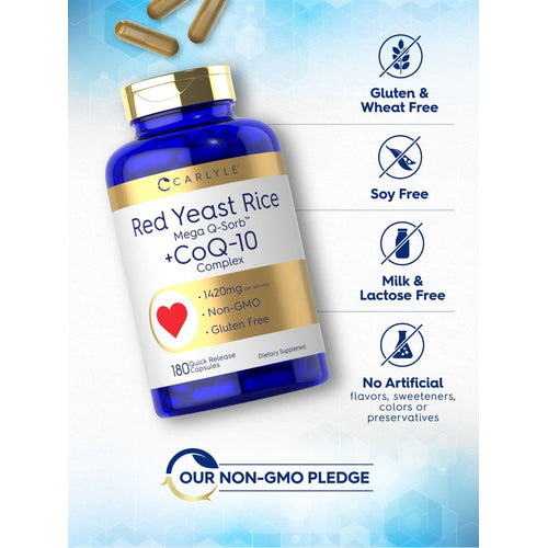 View 5 CoQ10 with Red Yeast Rice 1420mg per serving | 180 Capsules