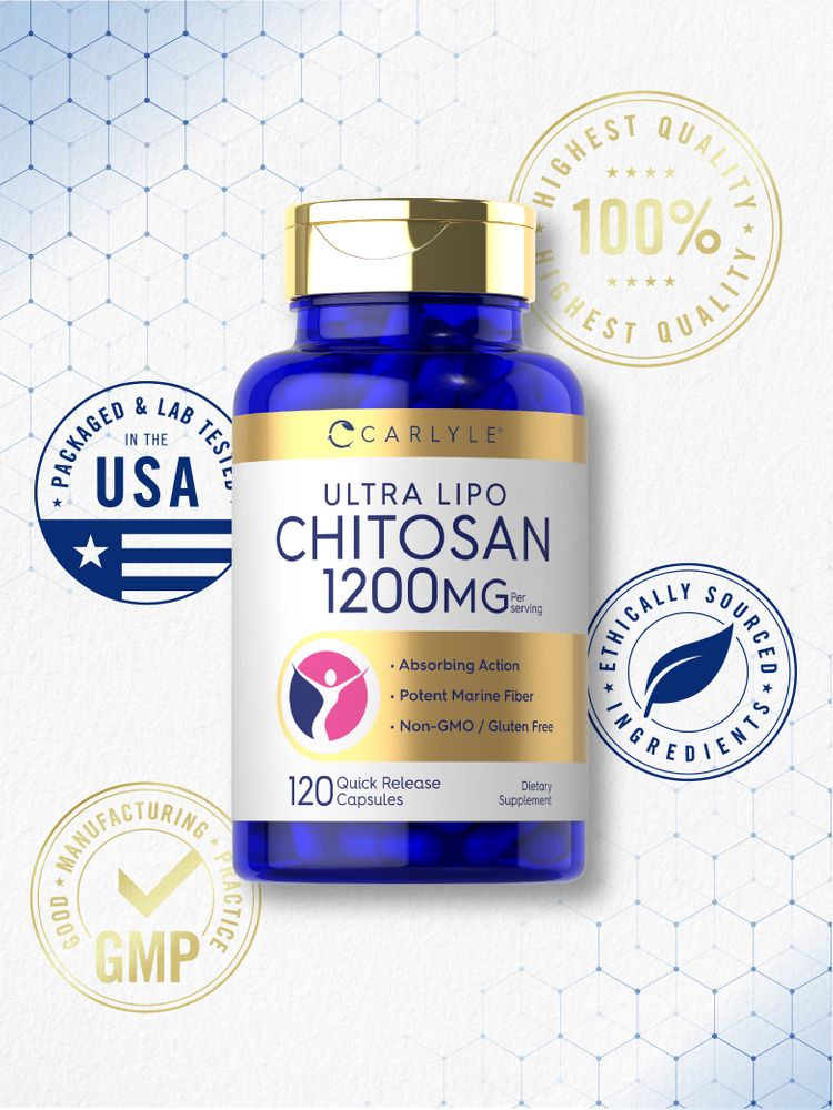 Chitosan 1200mg par portion | 120 Capsules