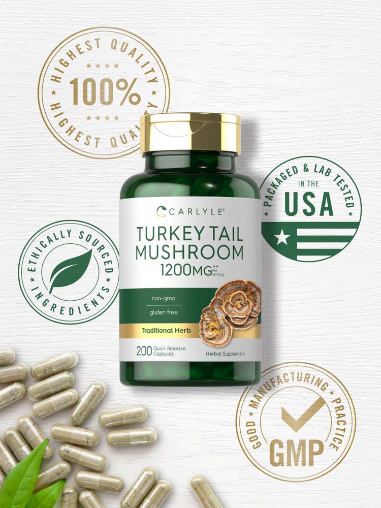 Turkey Tail Mushroom 1200mg | 200 Capsules