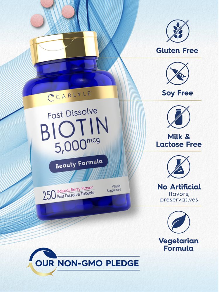 Biotina 5000mcg | 250 Comprimidos de Dissolução Rápida