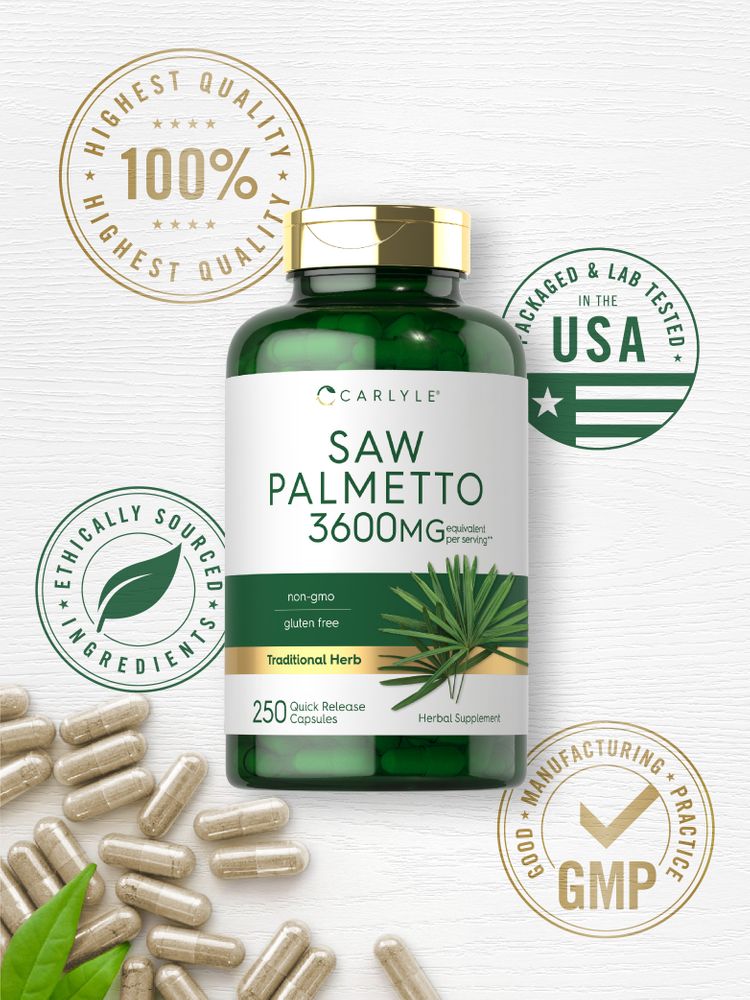 Extracto de Saw Palmetto 3600 mg por porción | 250 Cápsulas