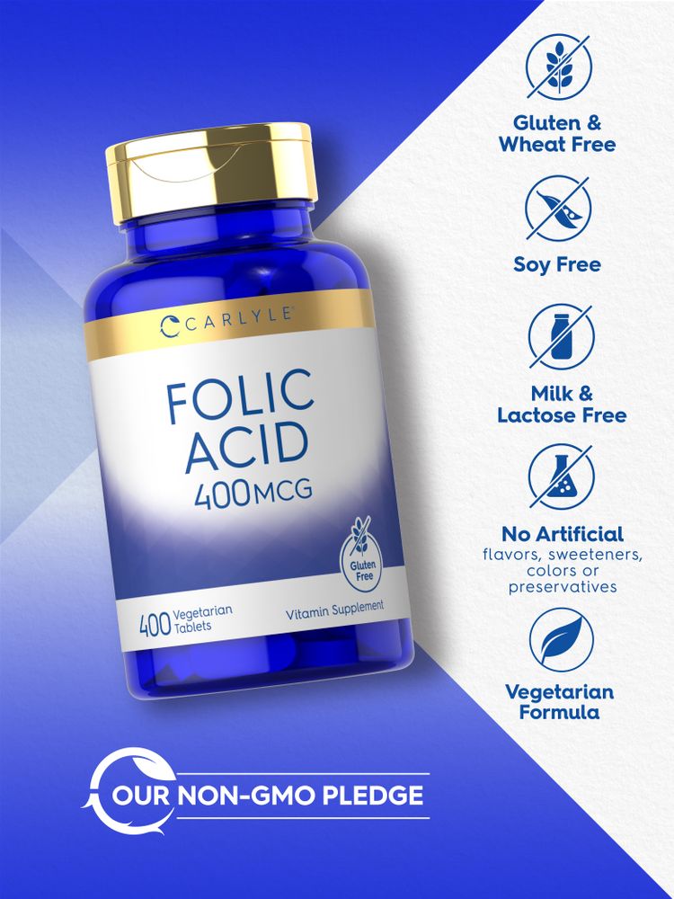 Ácido Fólico 400 mcg | 400 Tabletas