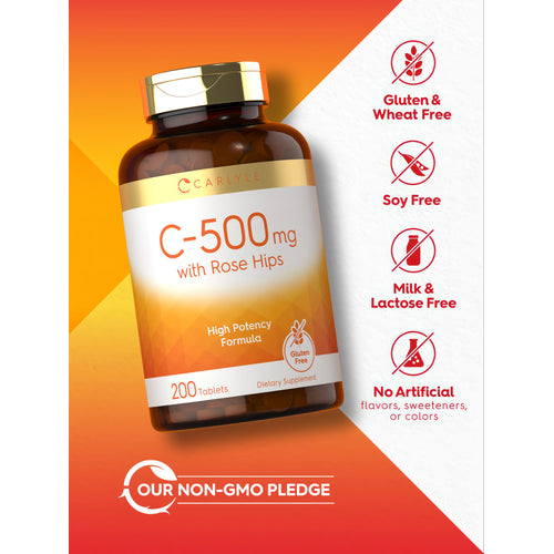 View 5 Vitamina C 500mg per porzione con Cinorrodo | 200 Compresse