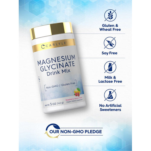 View 5 Jar of Magnesium Glycinate: Gluten, Wheat, Soy, Milk, and Lactose Free, with No Artificial Sweeteners, Non-GMO.