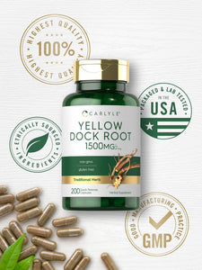 Yellow Dock Root 1500mg | 200 Capsules