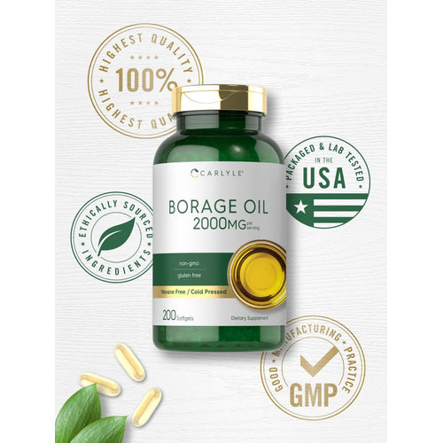 View 6 Cápsulas de Óleo de Borragem 2000mg por porção | 200 Cápsulas Gelatinosas
